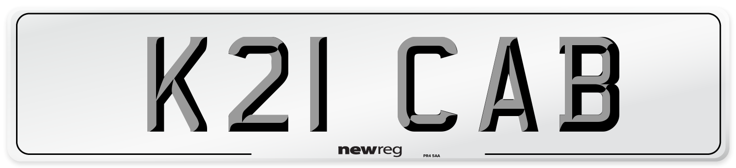 K21 CAB Number Plate from New Reg